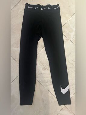 Nike Black Leggings with White Swoosh